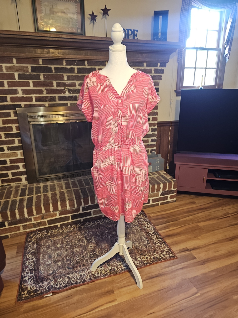 GAP Pink Patterned Midi Dress